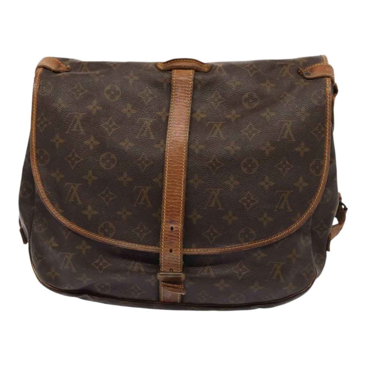 LOUIS VUITTON Monogram Saumur 35 Shoulder Bag M42254 LV Auth 87885