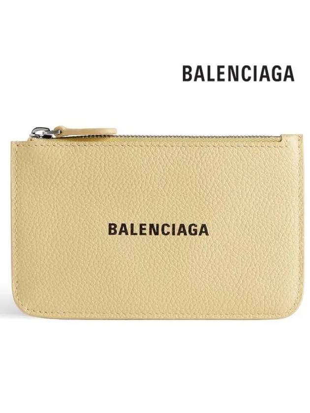 Luxury Balenciaga  Cash Large Long Coin Card Wallet Light Yellow