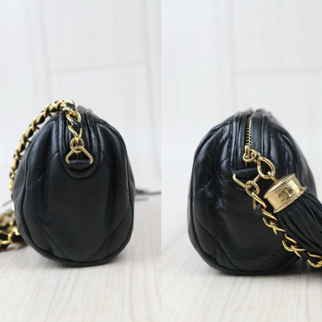 Good ( Rank AB)｜ CHANEL Lamb Skin Shoulder Bag Black  Made in 1986-1988Year ｜VT25030111