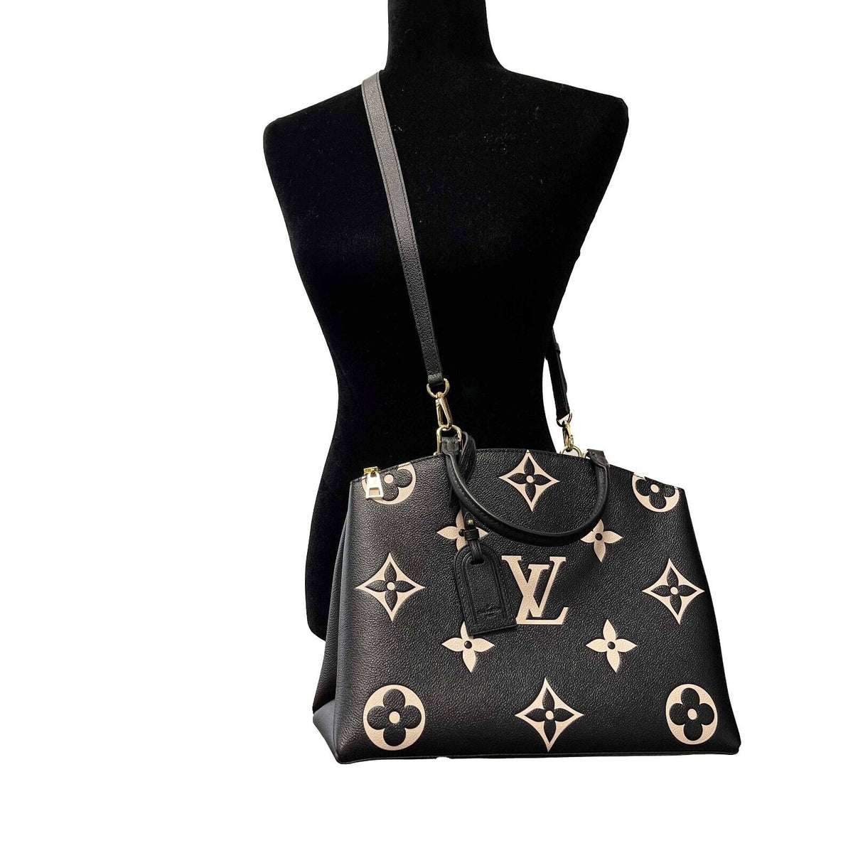 LOUIS VUITTON NEW Grand Palais Large Bicolor Monogram Top Handle w/ Strap