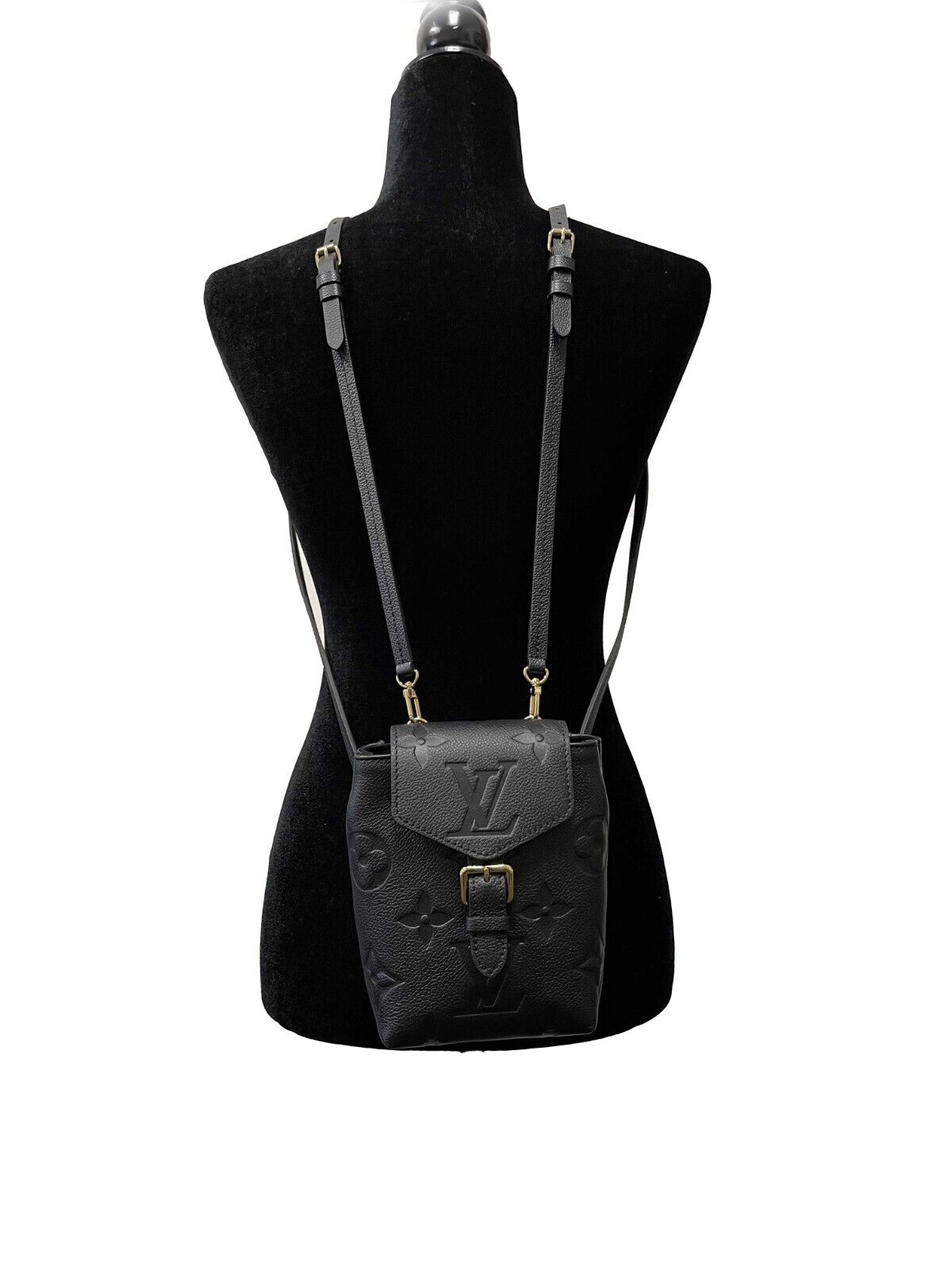 LOUIS VUITTON Tiny Backpack Monogram Empreinte Giant Leather Black