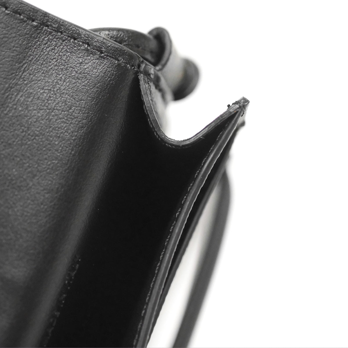 Celine Phone Pouch with Flap Black Triomphe Canvas Lambskin