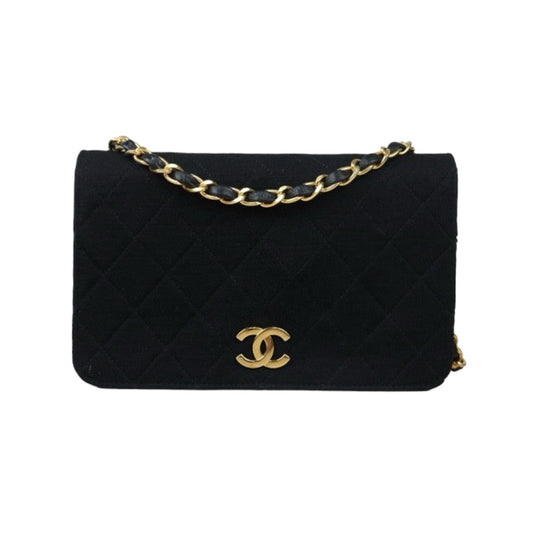 Good ( Rank AB)｜ CHANEL Canvas Single Flap 19 Shoulder Bag Black Made In 1986-1988Year｜ 24072405
