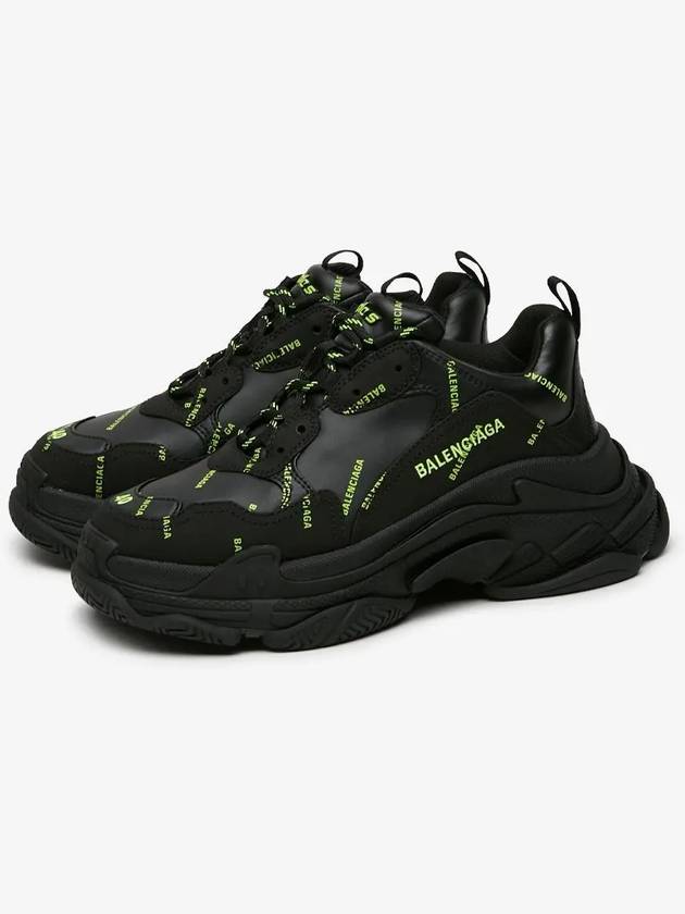 Luxury Balenciaga  All Over Triple S Low Top Sneakers Black