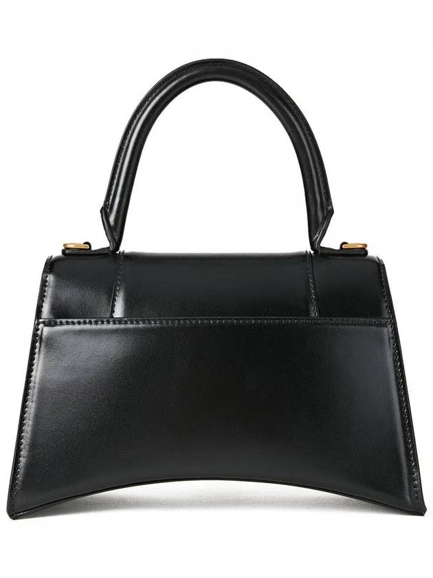 Luxury Balenciaga  Hourglass Small Tote Bag in Shiny Box Calfskin Black