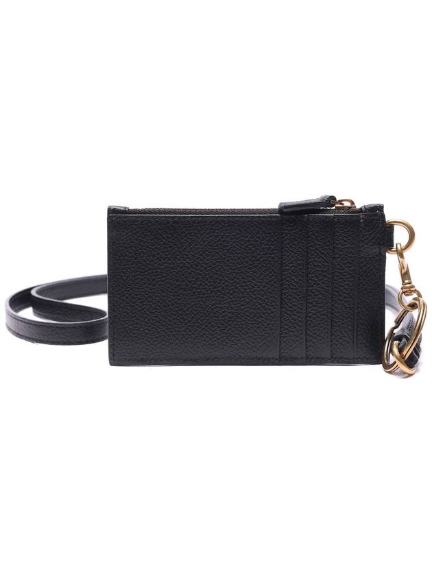 Luxury Balenciaga  Logo Cash Keyring Card Wallet Black