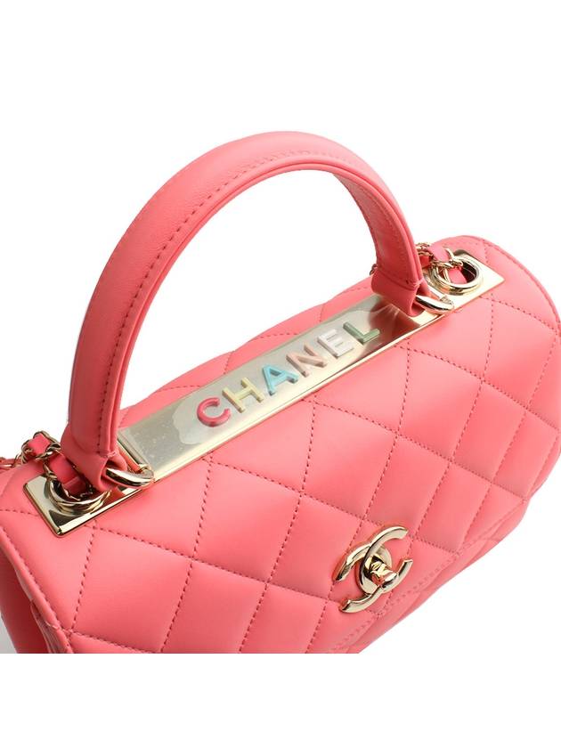Trendy CC Neon Coral Small Tote and Crossbody Bag Chanel