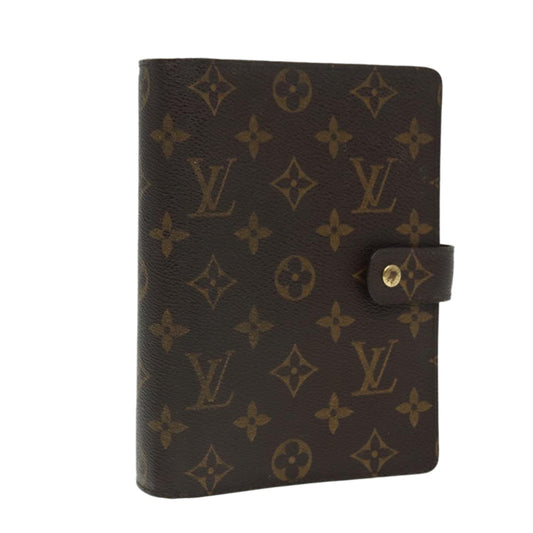 LOUIS VUITTON Monogram Agenda MM Day Planner Cover R20105 LV Auth 88035