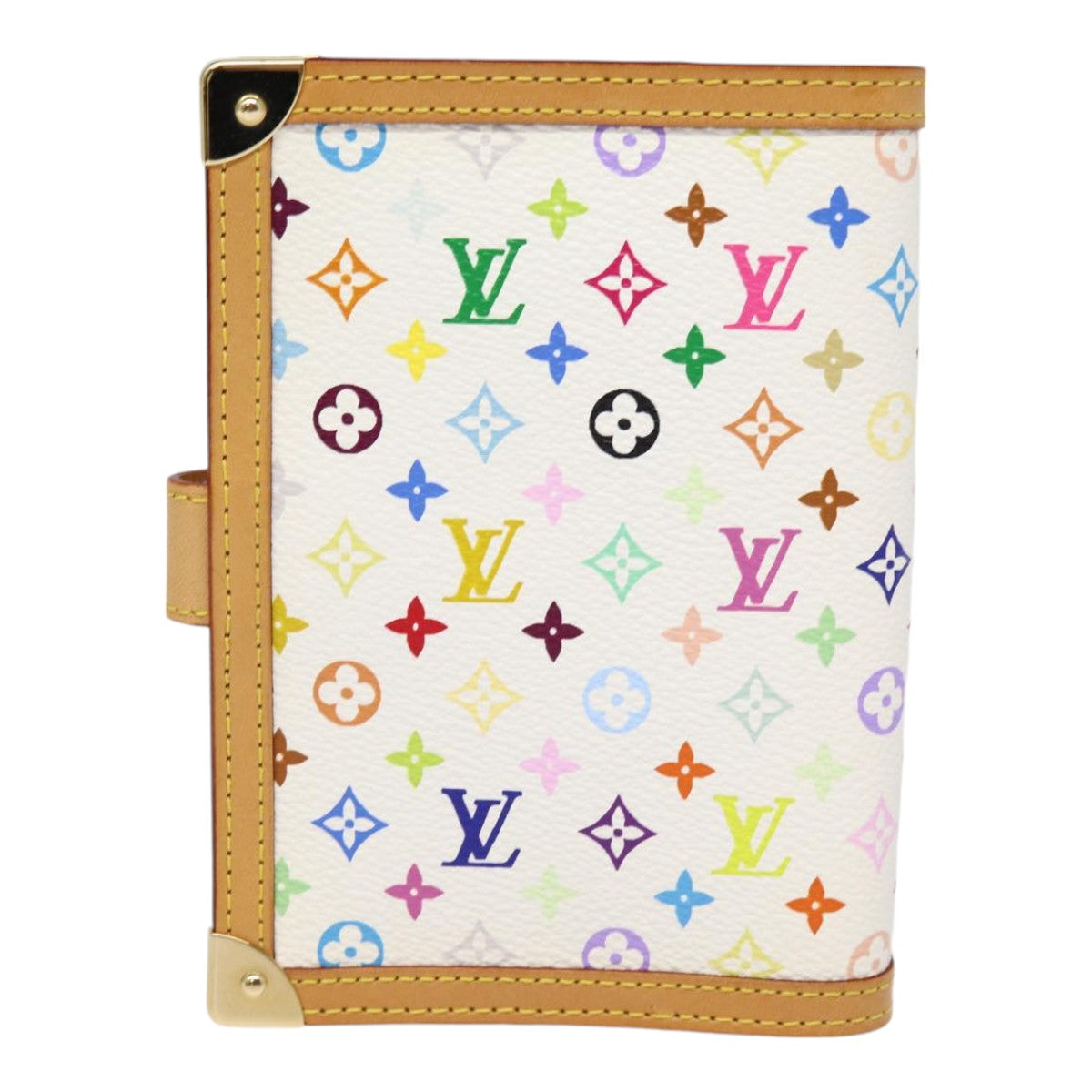 LOUIS VUITTON Multicolor Agenda PM Day Planner Cover White R21074 LV Auth 88064