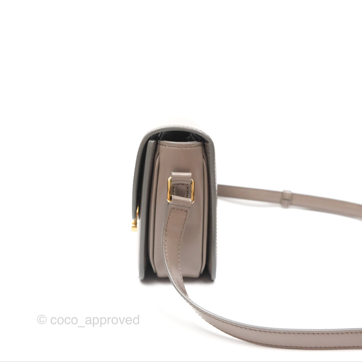 Celine Teen Triomphe Shiny Calfskin Pebble Gold Hardware