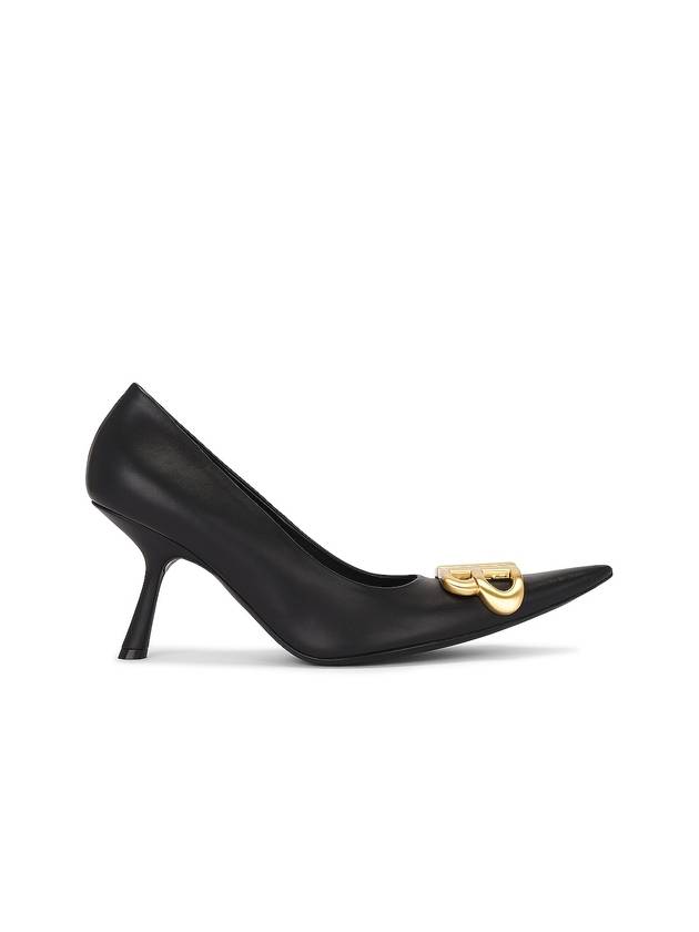 Luxury Balenciaga  Women's Logo Plaque Pointed toe Heels BLACK