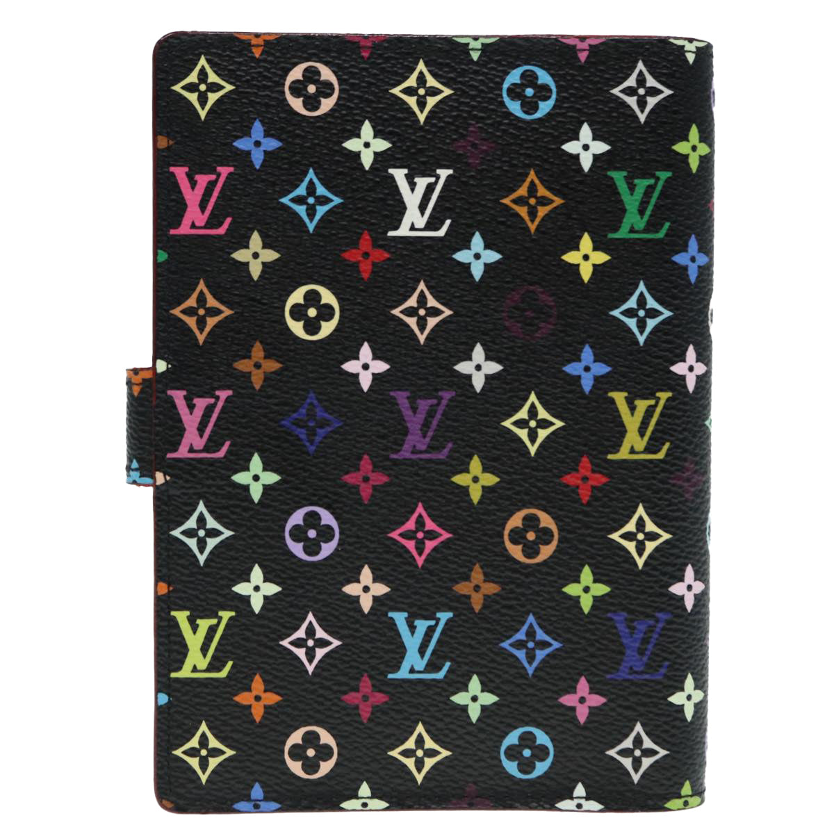 LOUIS VUITTON Multicolor Agenda PM Day Planner Cover Black R21076 LV Auth 88444