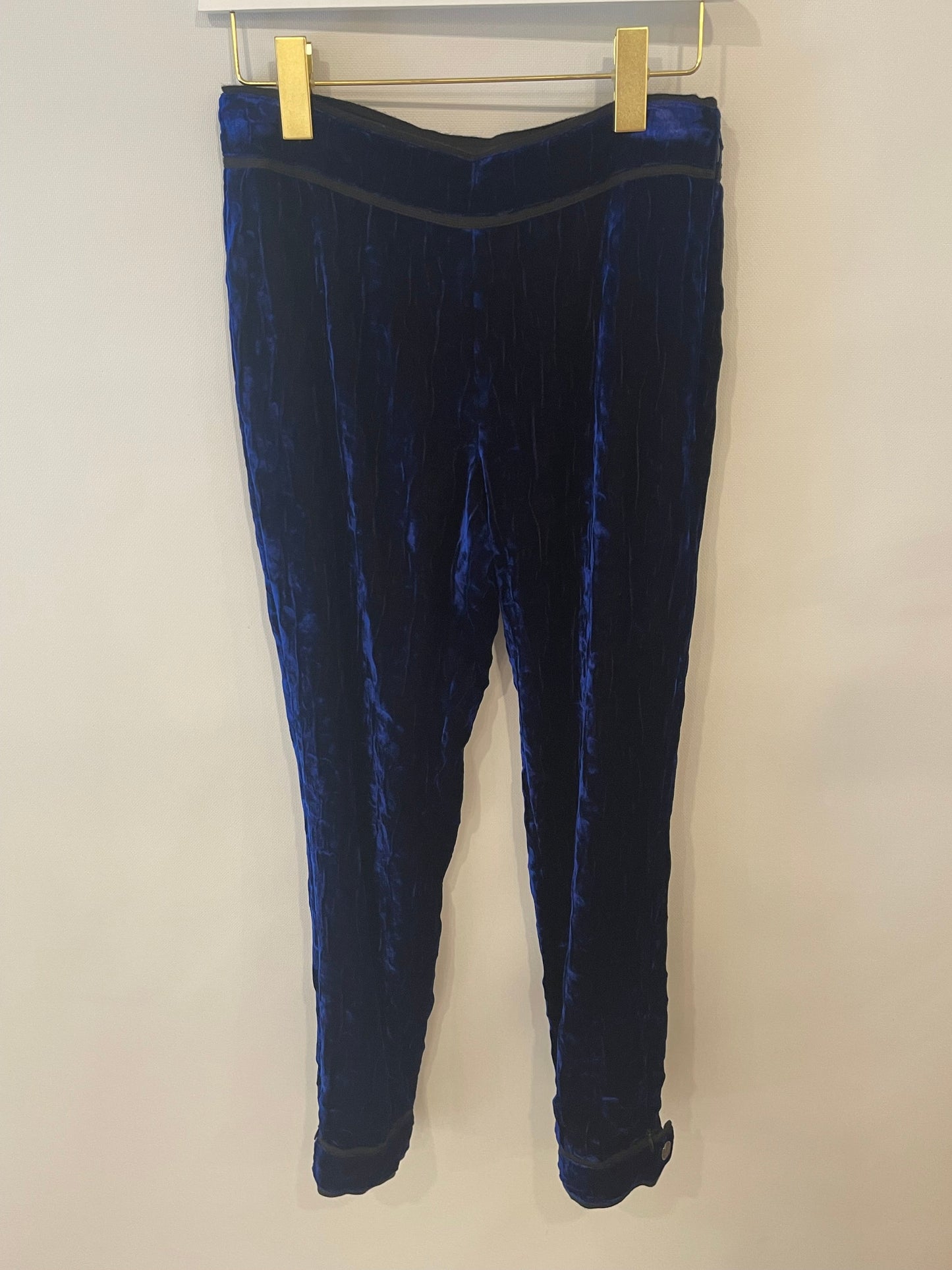 Chanel 12A Electric Blue Velvet Straight-Leg Trousers Size FR 38 (UK 10) RRP ¬£1,550