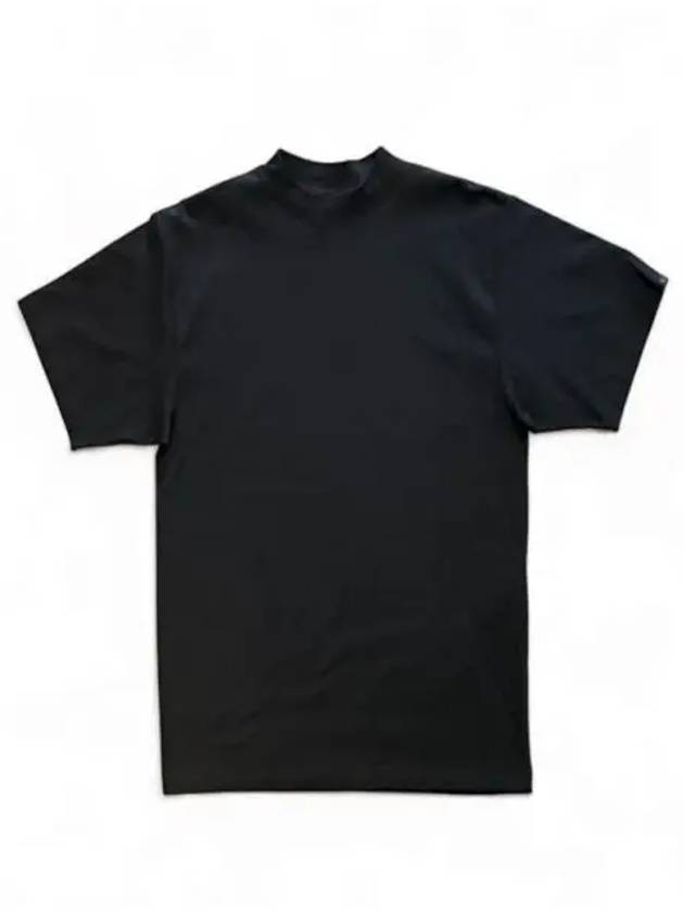 Luxury Balenciaga  Cotton Crew Neck Short Sleeve T-Shirt Navy
