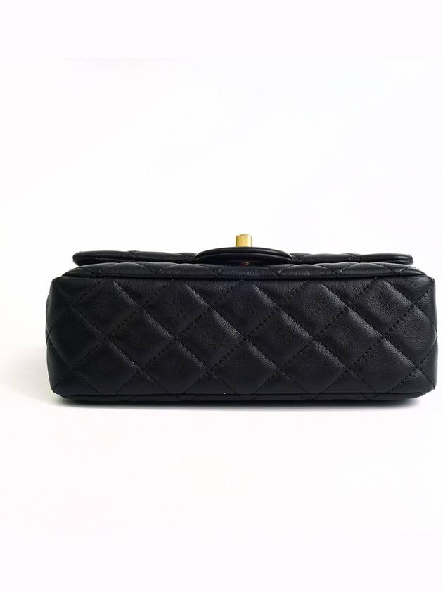 Classic New Mini Gold Ball Flap Lambskin Gold Metal Cross Bag Black Chanel