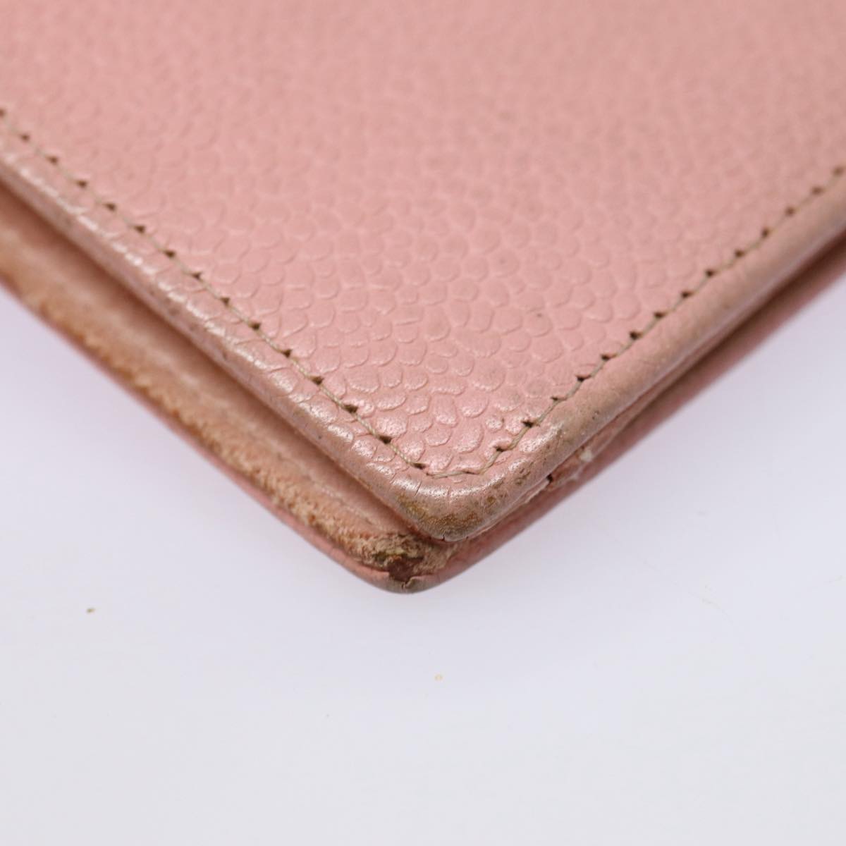 Top Quality Chanel COCO Mark Wallet Caviar Skin Pink Gold CC Auth 88731