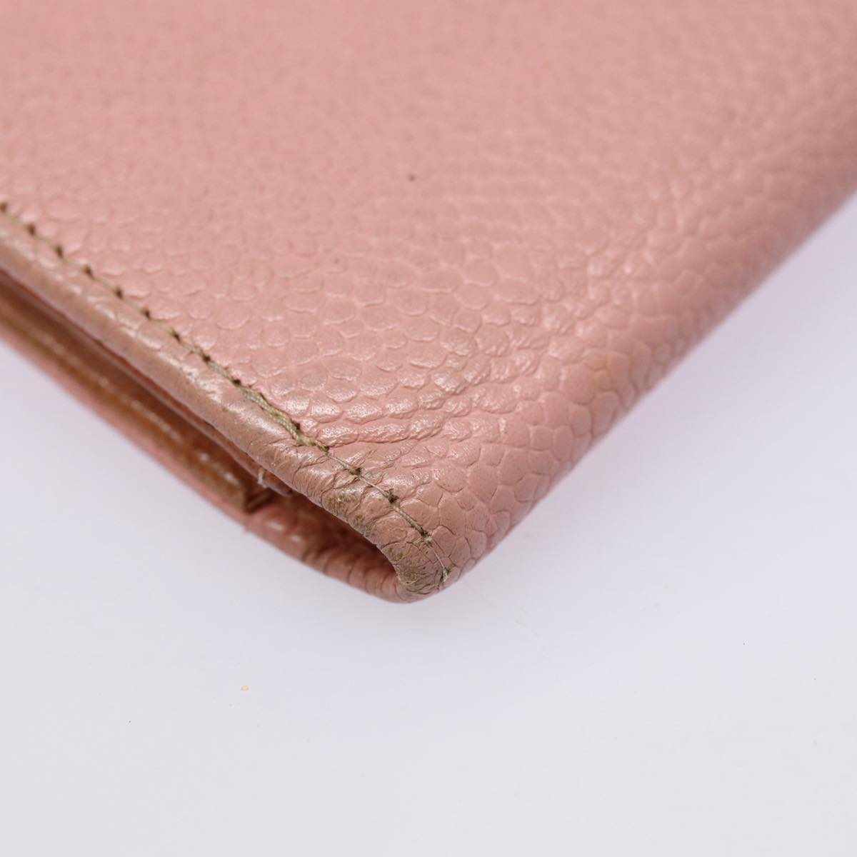 Top Quality Chanel COCO Mark Wallet Caviar Skin Pink Gold CC Auth 88731