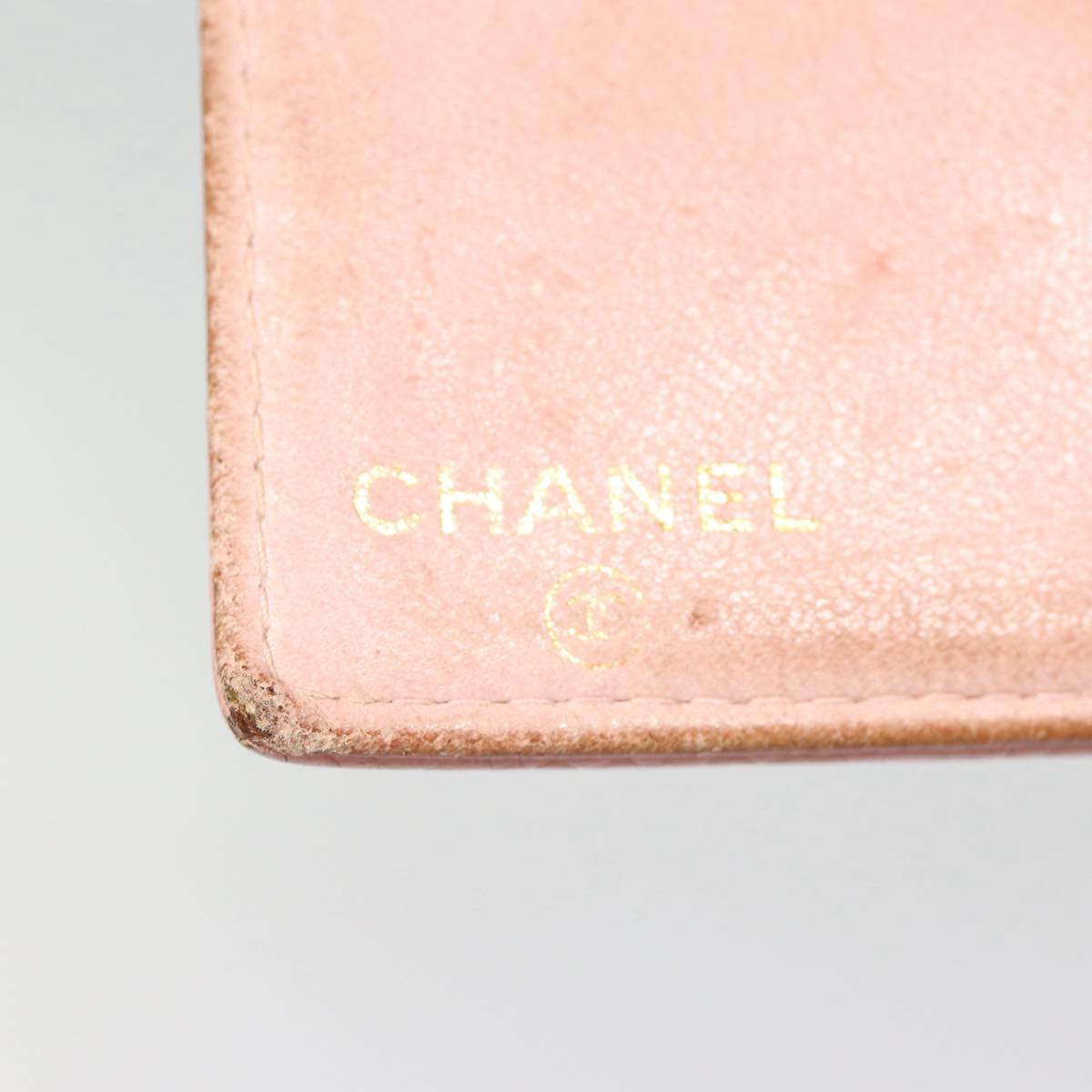 Top Quality Chanel COCO Mark Wallet Caviar Skin Pink Gold CC Auth 88731