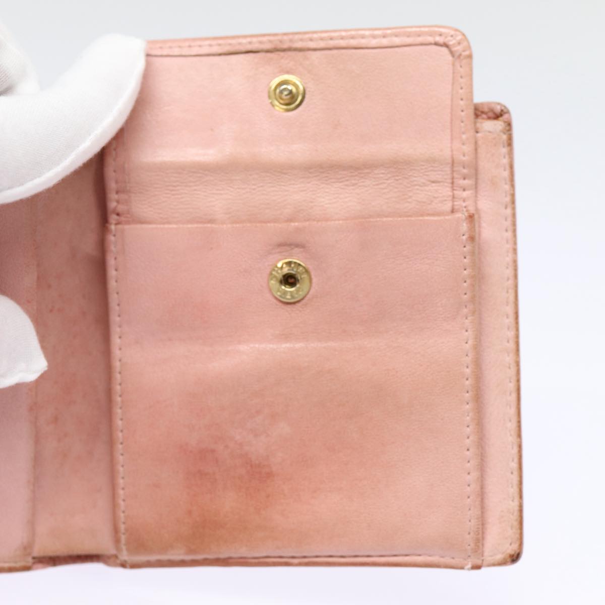 Top Quality Chanel COCO Mark Wallet Caviar Skin Pink Gold CC Auth 88731