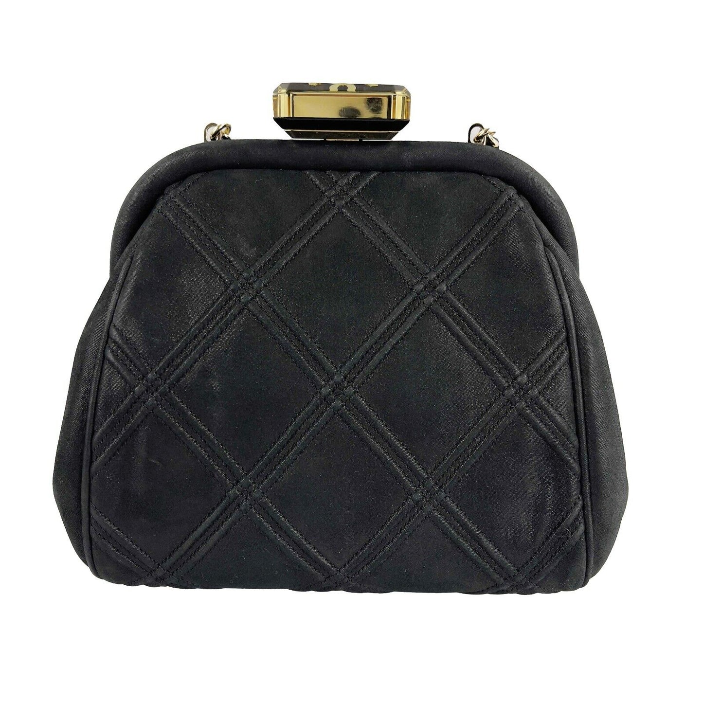 CHANEL - Mini Crossbody Clutch - Black Quilted /Gold-tone - '' Closure