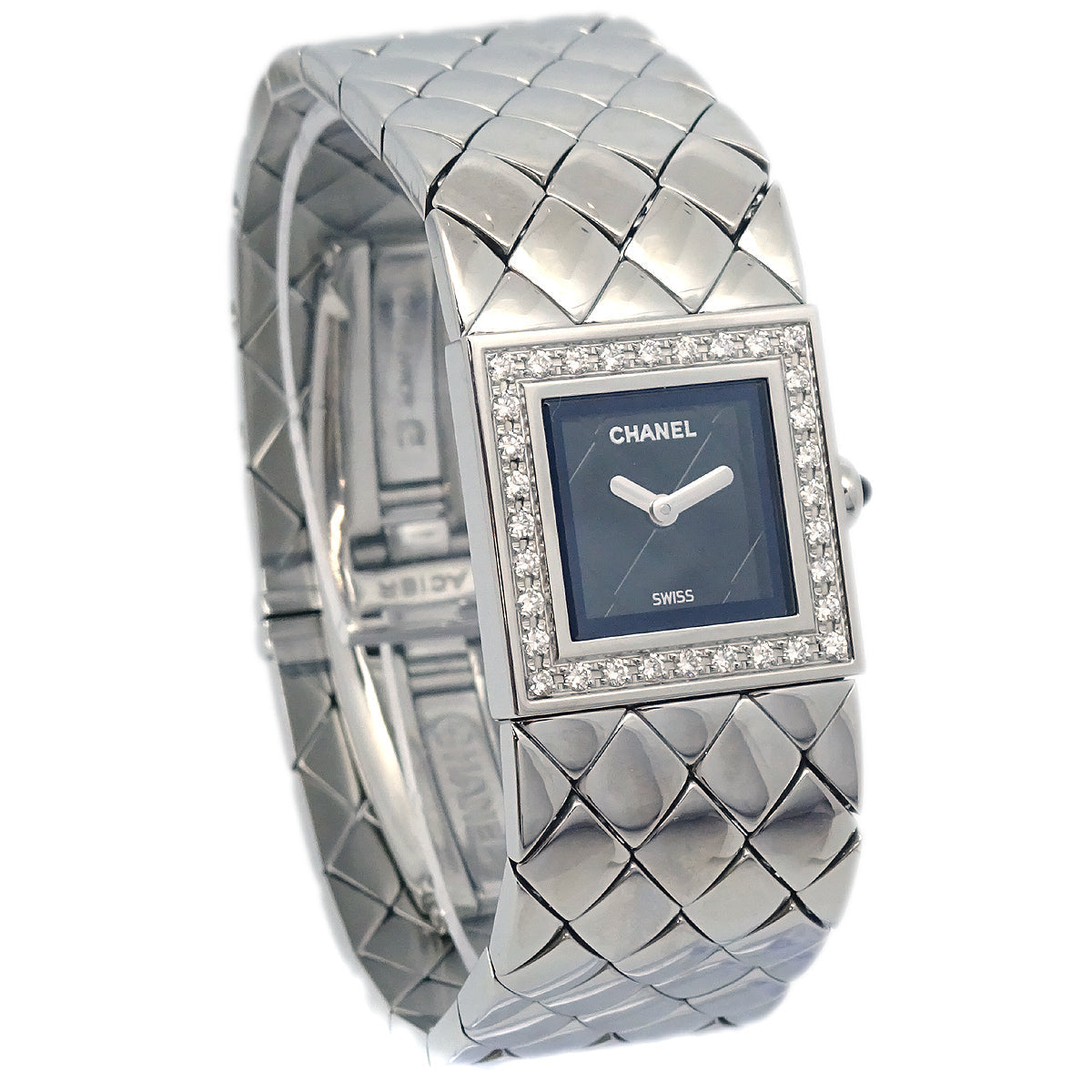 Chanel 1993 Matelasse Watch SS Diamond