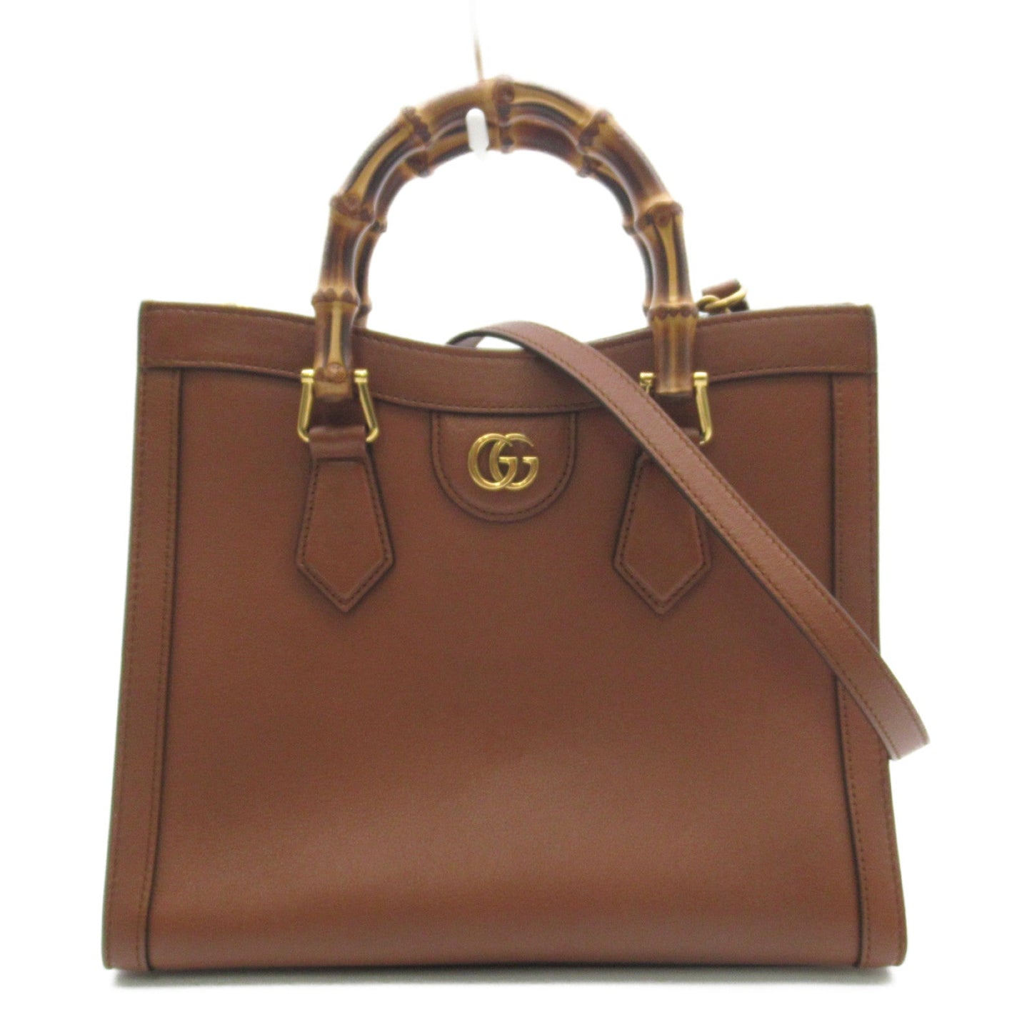Gucci Bamboo 2W Handbag Leather  Brown 660195