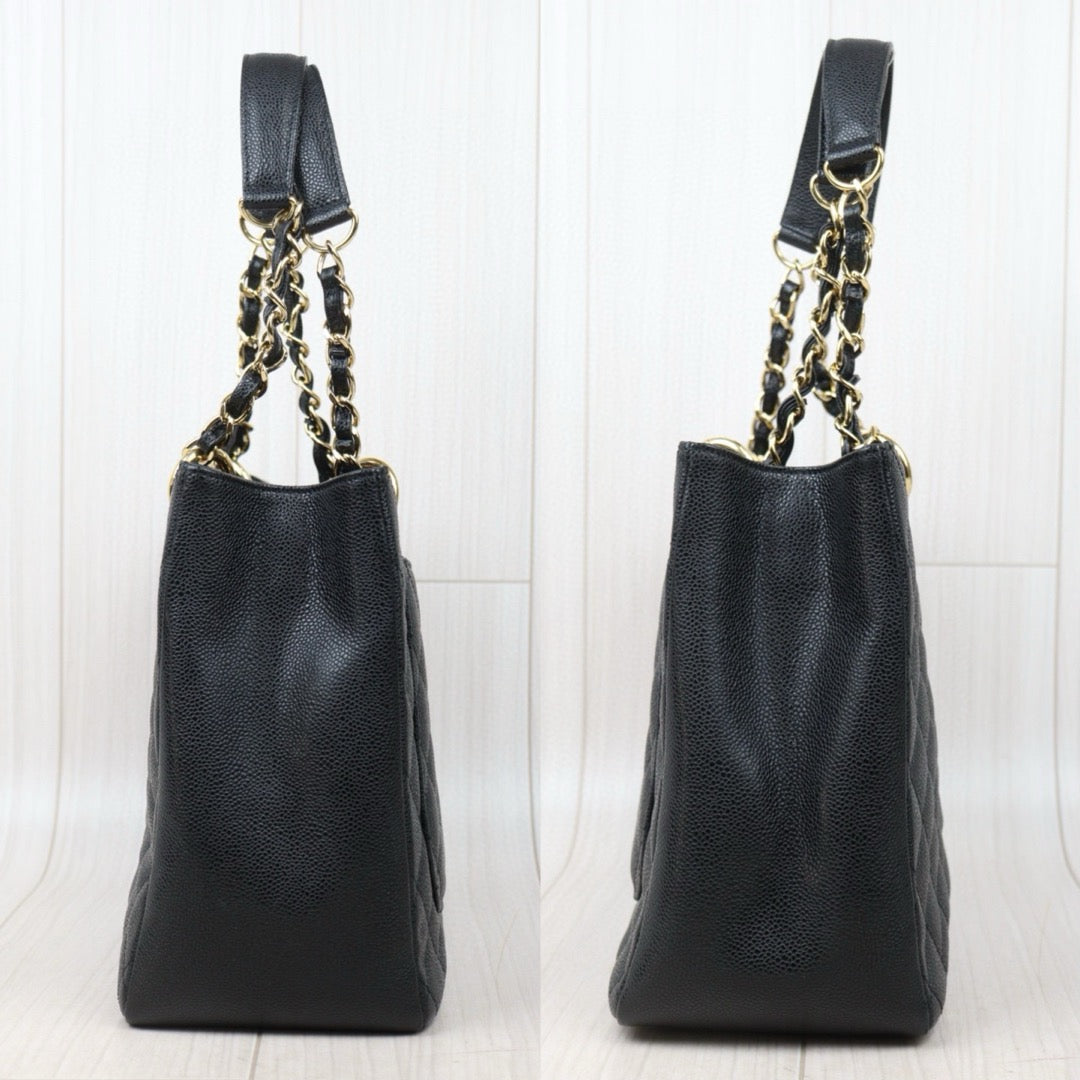 Very Good ( Rank A) ｜ CHANEL Matrasse GST Chain Tote Bag Caviar Skin Black  Made In 2012-2013Year｜H25022414