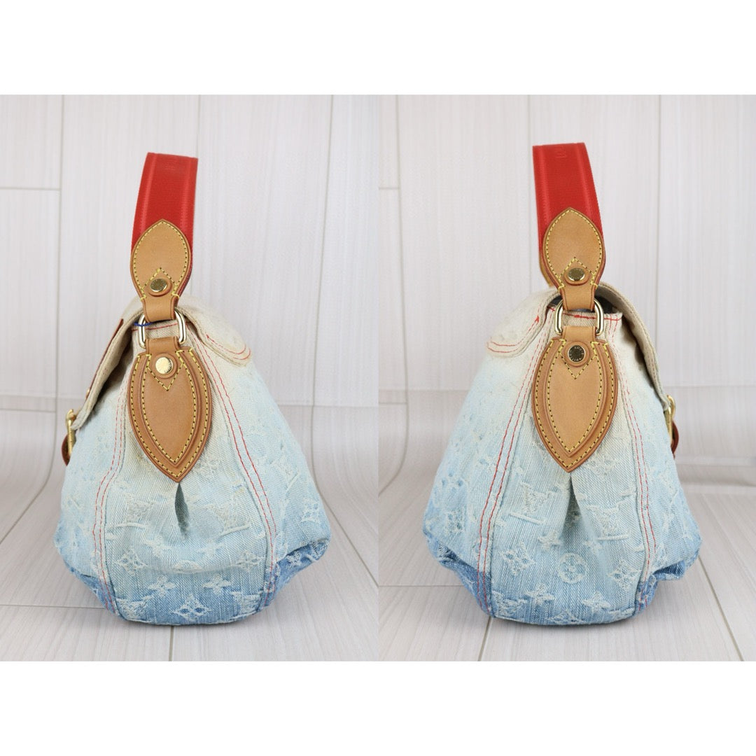 Good ( Rank AB) ｜  LV Monogram Denim  Sunshine Blue Ombre Shoulder Bag  ｜B25012209