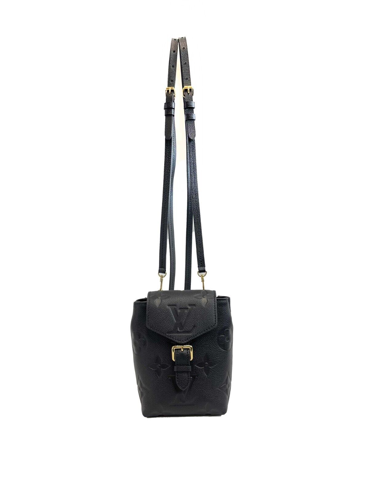LOUIS VUITTON Tiny Backpack Monogram Empreinte Giant Leather Black