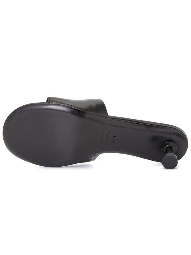 Luxury Balenciaga  BB Leather Slipper Heels Black