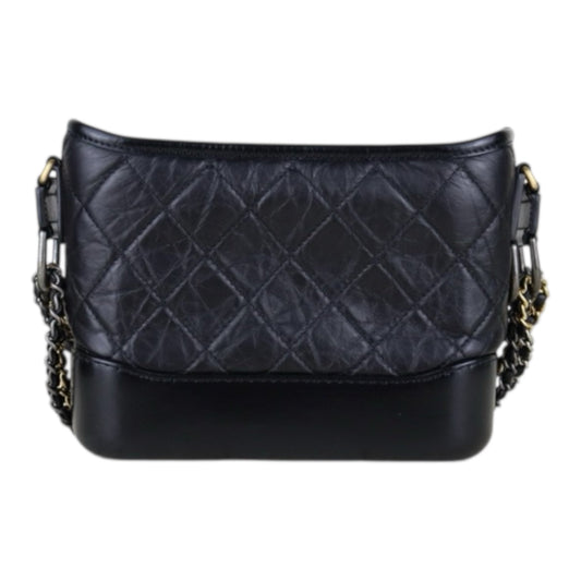 Very Good ( Rank A) ｜CHANEL PM Gabrielle Aged Calfskin Shoulder Bag Black Made in 2018 Year｜S25061201