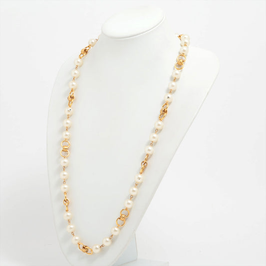 Chanel Coco 95A Necklace GP   Pearl Gold