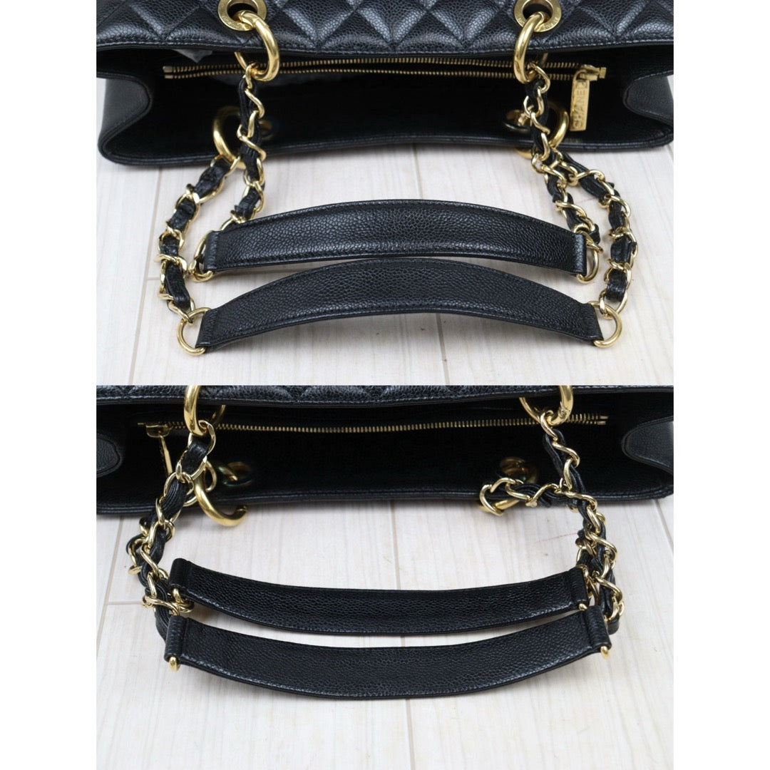 Very Good ( Rank A) ｜ CHANEL Matrasse GST Chain Tote Bag Caviar Skin Black  Made In 2014-2015 Year｜S25032602