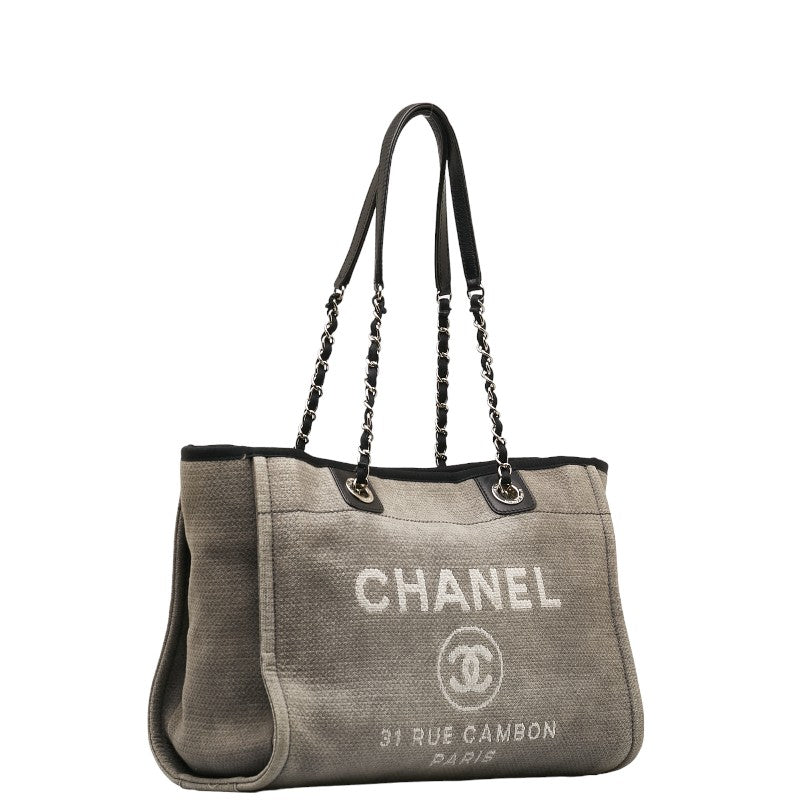 CHANEL DOVILLE MEDIUM Tote MM SHOLDER BAG TORTE BAG GREY BLACK CANVES LEADER LADY CHANEL CHANEL