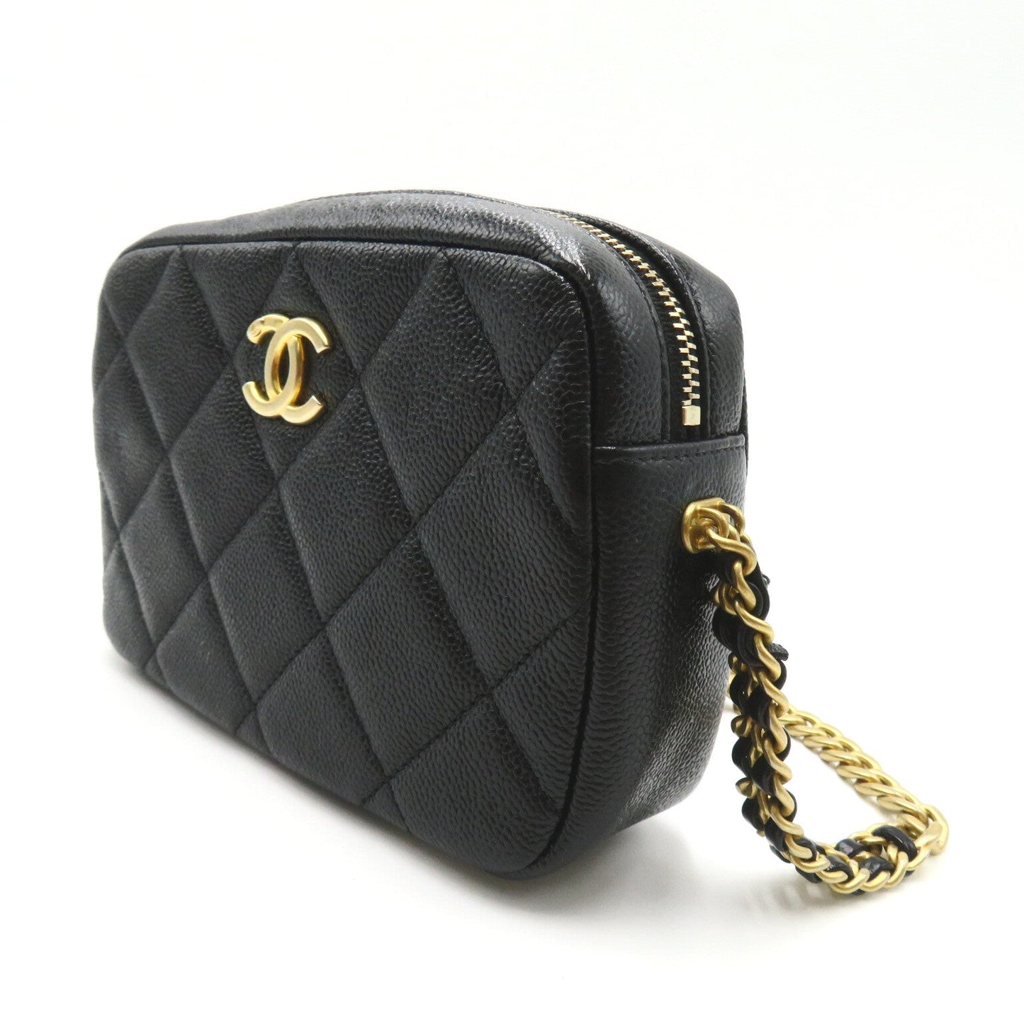 CHANEL CHANEL Chain Sder Chain Shoulder Bag Cabia S  Black