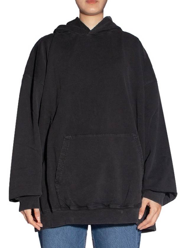 Luxury Balenciaga  Back Logo Hooded Top Black