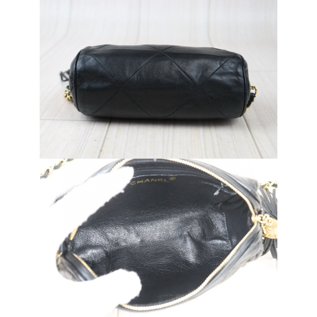 Good ( Rank AB)｜ CHANEL Lamb Skin Shoulder Bag Black  Made in 1986-1988Year ｜VT25030111