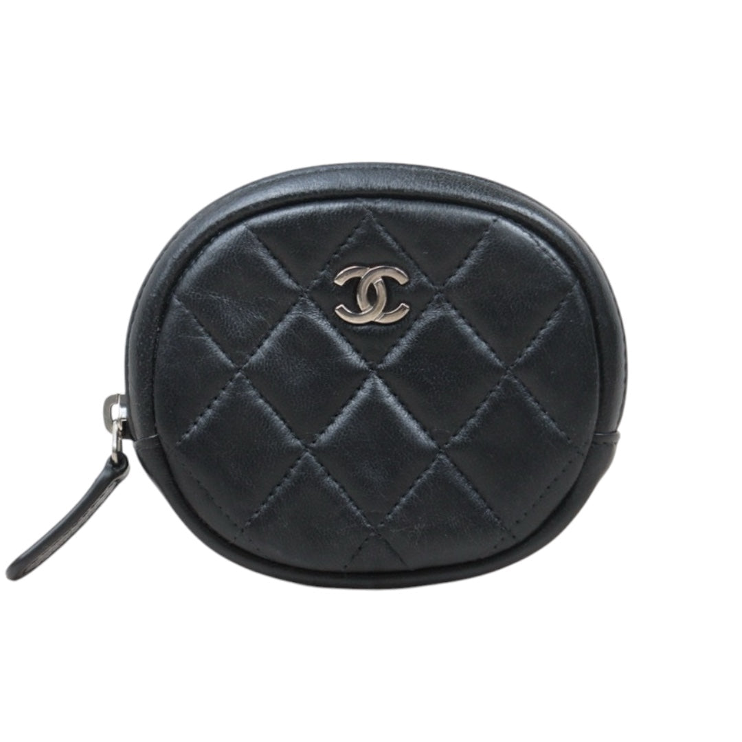 Good ( Rank AB) ｜CHANEL  Lamb Skin Coin Purse Black Made In 2019 Year｜V25030619