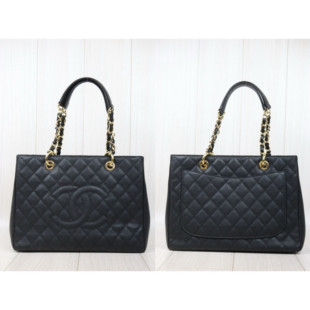 Very Good ( Rank A) ｜ CHANEL Matrasse GST Chain Tote Bag Caviar Skin Black  Made In 2012-2013Year｜H25022414