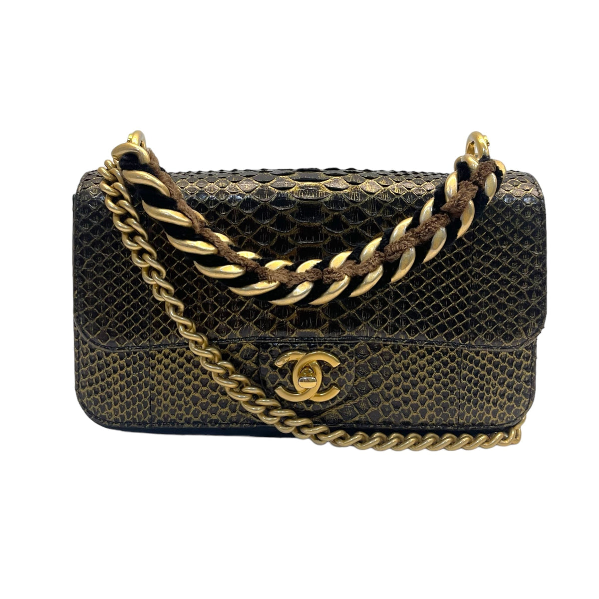 Chanel Straight Line Flap Bag Small Exotic