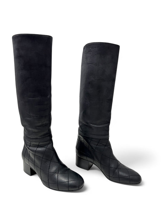 Chanel -Bottes avec surpiqûres T36.5