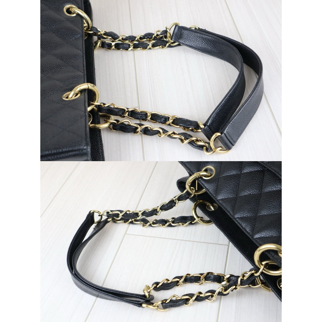 Good ( Rank AB)｜ CHANEL Matrasse GST Chain Tote Bag Caviar Skin Black  Made In 2004 -2005 Year｜J25060502