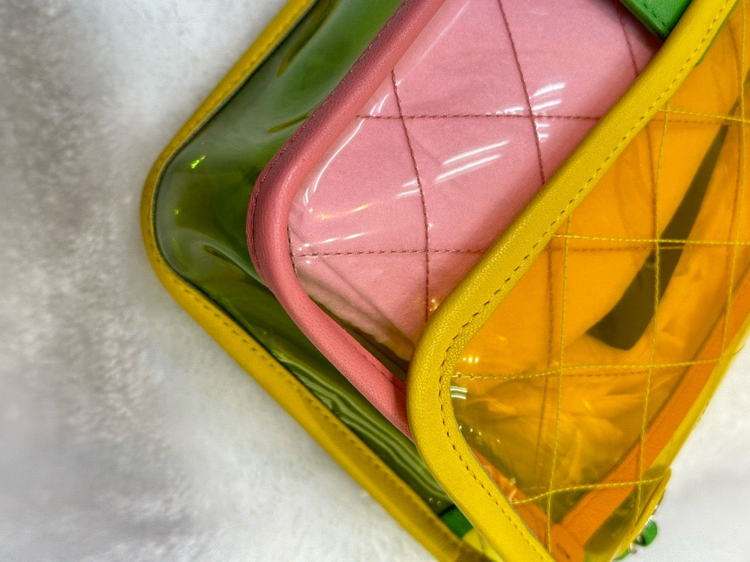 Chanel Medium Coco Splash PVC Flap Bag Yellow/Green/Pink SHW