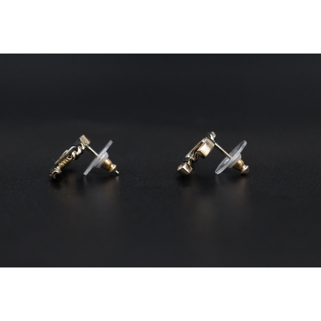 Very Good ( Rank A) ｜CHANEL COCO Mark Satin cc Chain Diamond Earrings ｜V25052510