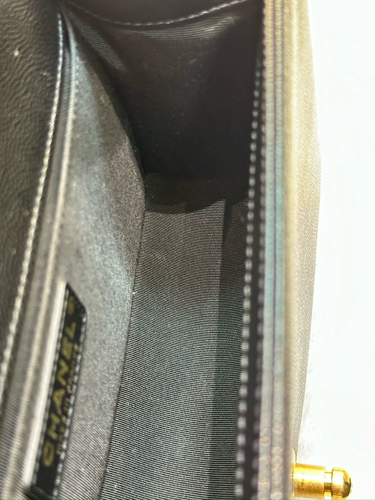 Chanel Medium Caviar Boy Bag Black GHW 27 holo card