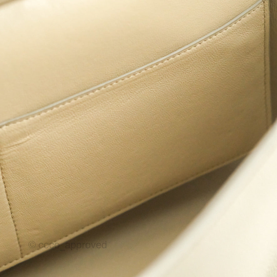 Celine Small Sleek Trapeze Beige Calfskin/Patent