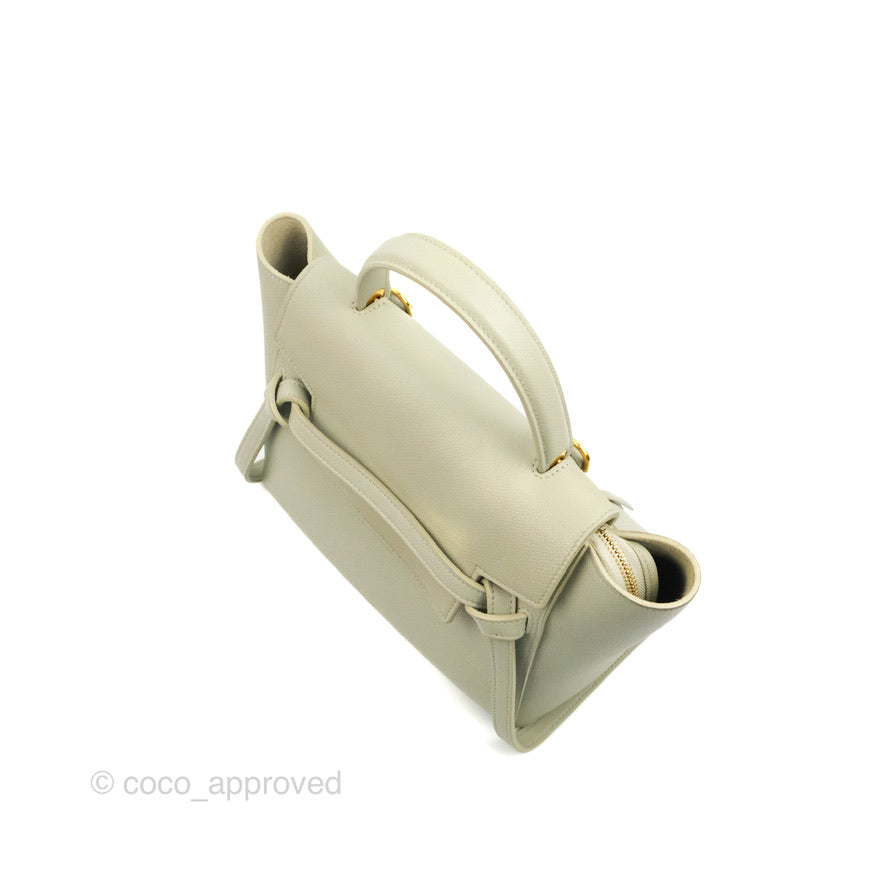 Celine Micro Belt Bag Light Khaki Grained Calfskin Silver Hardware