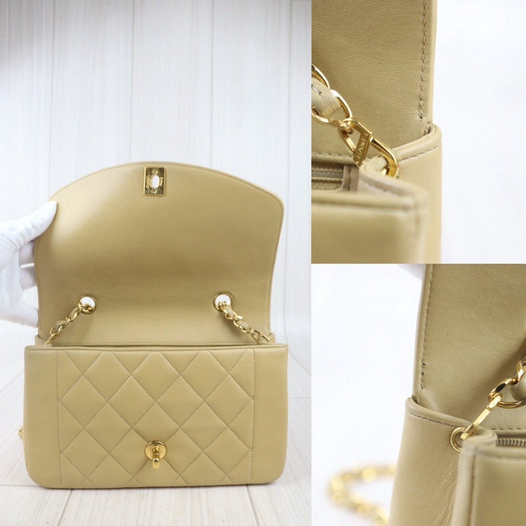 Good ( Rank AB) ｜ CHANEL Matrasse Diana 22 Lamb Skin  Chain Bag Made in 1991-1994Year｜W24082802