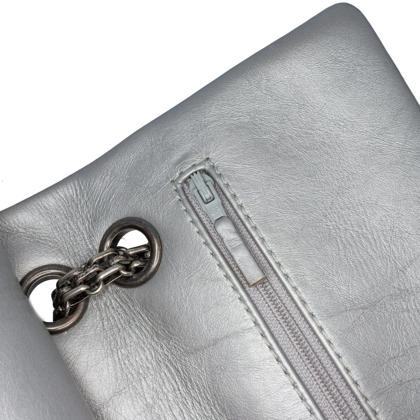 Silver Chanel Reissue 2.55 Aged Calfskin Flap 225 Shoulder Bag