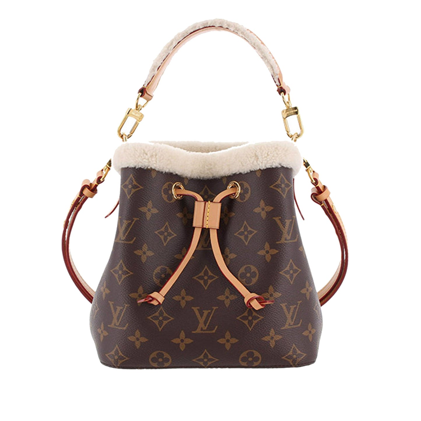 LOUIS VUITTON Monogram Neonoe Shearling BB Bucket Bag